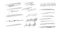 Calligraphy swoosh wavy line vector elements set Royalty Free Stock Photo