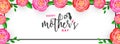 Calligraphy text Mother`s Day decorated with beautiful pink flo