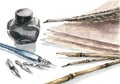 Calligraphy tools Royalty Free Stock Photo