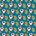 Ink vector coloured quince pattern on green