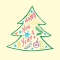 Calligraphy and the words to the Christmas holidays, Doodles,
