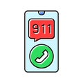 calling emergency services color icon vector illustration Royalty Free Stock Photo