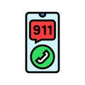 calling emergency services color icon vector illustration Royalty Free Stock Photo