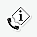 Calling information icon. Call info center sticker