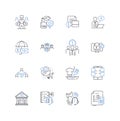 Calling skills line icons collection. Communication, Dialogue, Conversation, Engagement, Articulation, Clarity