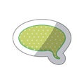 callout for dialogue shape of sphere sticker with green background and dots Royalty Free Stock Photo