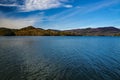 A Calm Autumn Day on Carvins Cove Reservoir, Roanoke, Virginia, USA Royalty Free Stock Photo