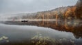 Calm autumn morning on the lake Royalty Free Stock Photo