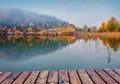 Calm autumn scene of Altausseer See lake. Amazing morning view of Altaussee village, district of Liezen in Styria, Austria