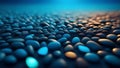 Calm background of small blue pebbles