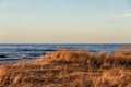 Calm Baltic sea background in golden hour Royalty Free Stock Photo