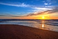 Calm Baltic sea background in golden hour Royalty Free Stock Photo