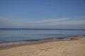 calm Baltic Sea after the storm - thrown stones and sea of amber Royalty Free Stock Photo