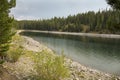 Calm bay of Jackson Lake, Grand Teton National Park, Wyoming. Royalty Free Stock Photo