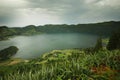 Calm beautiful landscape Blue Lake or Lagoa Azul in Sete Cidades Sao Miguel Azores island Portugal Royalty Free Stock Photo