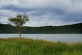 Calm beautiful landscape Blue Lake or Lagoa Azul in Sete Cidades Sao Miguel Azores island Portugal Royalty Free Stock Photo