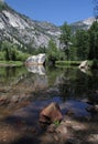 The calm and beautiful landscape of Mirror Lake in Yosemite Royalty Free Stock Photo