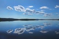 Perfect reflection from a Lapland lake Royalty Free Stock Photo