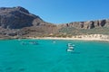 Yachts with turists are sailing on Libian sea in Greece.Picture from side view Royalty Free Stock Photo