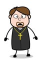 Calm - Cartoon Priest Religious Vector Illustration