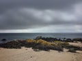 Quiet and cloudy day on the beach, Ribeira, CoruÃÂ±a, Spain