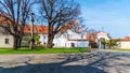 Calm courtyard of Strahov Monastery in Prague