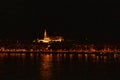 calm Danube at night in Budapest.