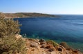 Calm emerald Aegean sea water at the very begining of Gokova Gulf near Bodrum in Turkey Mediterranean sea. Royalty Free Stock Photo