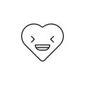 calm emoji icon. Element of heart emoji for mobile concept and web apps illustration. Thin line icon for website design and