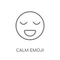 Calm emoji linear icon. Modern outline Calm emoji logo concept o