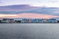 Calm evening at the famous Rainbow houses in the Netherlands.