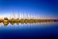 Calm evening in sailing harbor Royalty Free Stock Photo