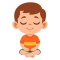 Calm Expression of Flat Boy Character Royalty Free Stock Photo