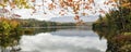 Waterbury Lake Autumn Panorama Royalty Free Stock Photo