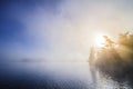 Calm Foggy Lake in the Morning Royalty Free Stock Photo