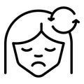 Calm girl icon outline vector. Stress reduction