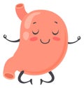 Calm happy stomach. Digestion mascot with smiling face