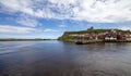 Whitby harbour & Whitby Abbey Royalty Free Stock Photo