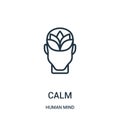 calm icon vector from human mind collection. Thin line calm outline icon vector illustration. Linear symbol for use on web and
