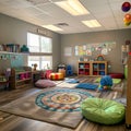 A Calm and Inviting Special Education Room with Clearly Defined Learning Areas Royalty Free Stock Photo