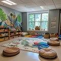 A Calm and Inviting Special Education Room with Clearly Defined Learning Areas Royalty Free Stock Photo