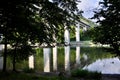 Calm lake in the mountain with tree reflection on water surface Royalty Free Stock Photo