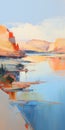 Calm Lake Reflections: A Deconstructed Landscape Painting