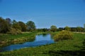 Calm landscape with Aller river near Wienhausen abbey Royalty Free Stock Photo