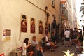 The calm life of tourists visiting the city of Ajaccio on the island of Corsica. France, September 2019