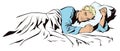 Calm man sleeping. Stock illustration. Royalty Free Stock Photo