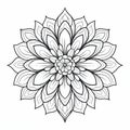 Calm And Meditative Black And White Flower Coloring Pages