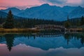 Calm Mountain Sunrise Reflections On Cascade Ponds Royalty Free Stock Photo