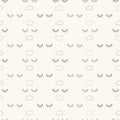 Calm newborn minimal eye seamless pattern. Gender neutral baby nursery decor background. Scandi style sketch wallpaper