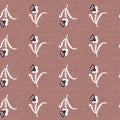 Calm newborn minimal floral seamless pattern. Gender neutral baby nursery decor background. Scandi style sketch